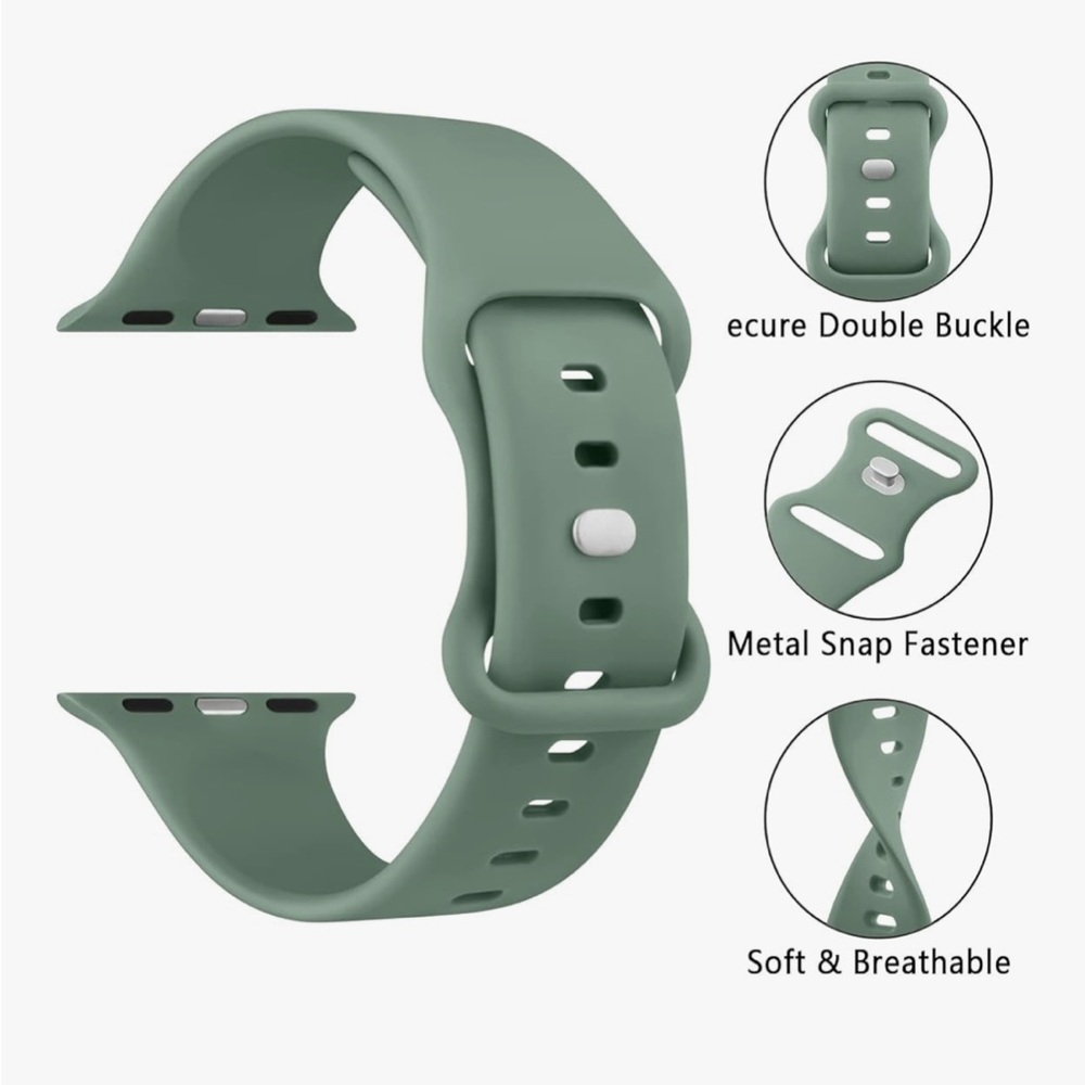 Apple Watch Silicone Sport Band: Green - Picture 3 of 10